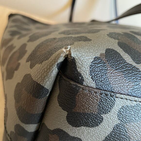 Coach Black and Brown Leopard Print Tote - Picture 7 of 16